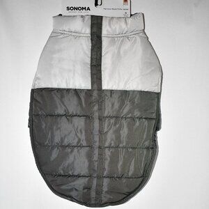 Sonoma Color Block Pet Puffer Jacket in Grey Size: MED #23SNRPTAP01 NWT